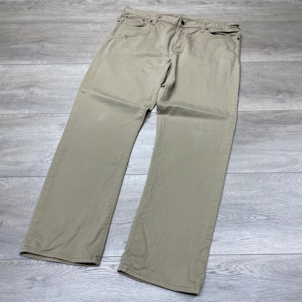 Banana Republic Travel Jean Mens 38x32 Khaki Slim Fit Pants 629071